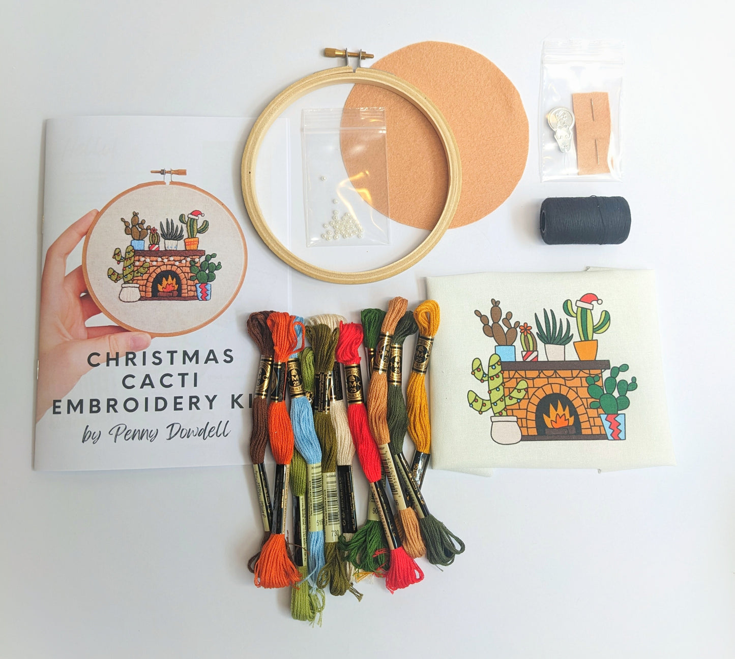 Christmas Cacti Embroidery Kit