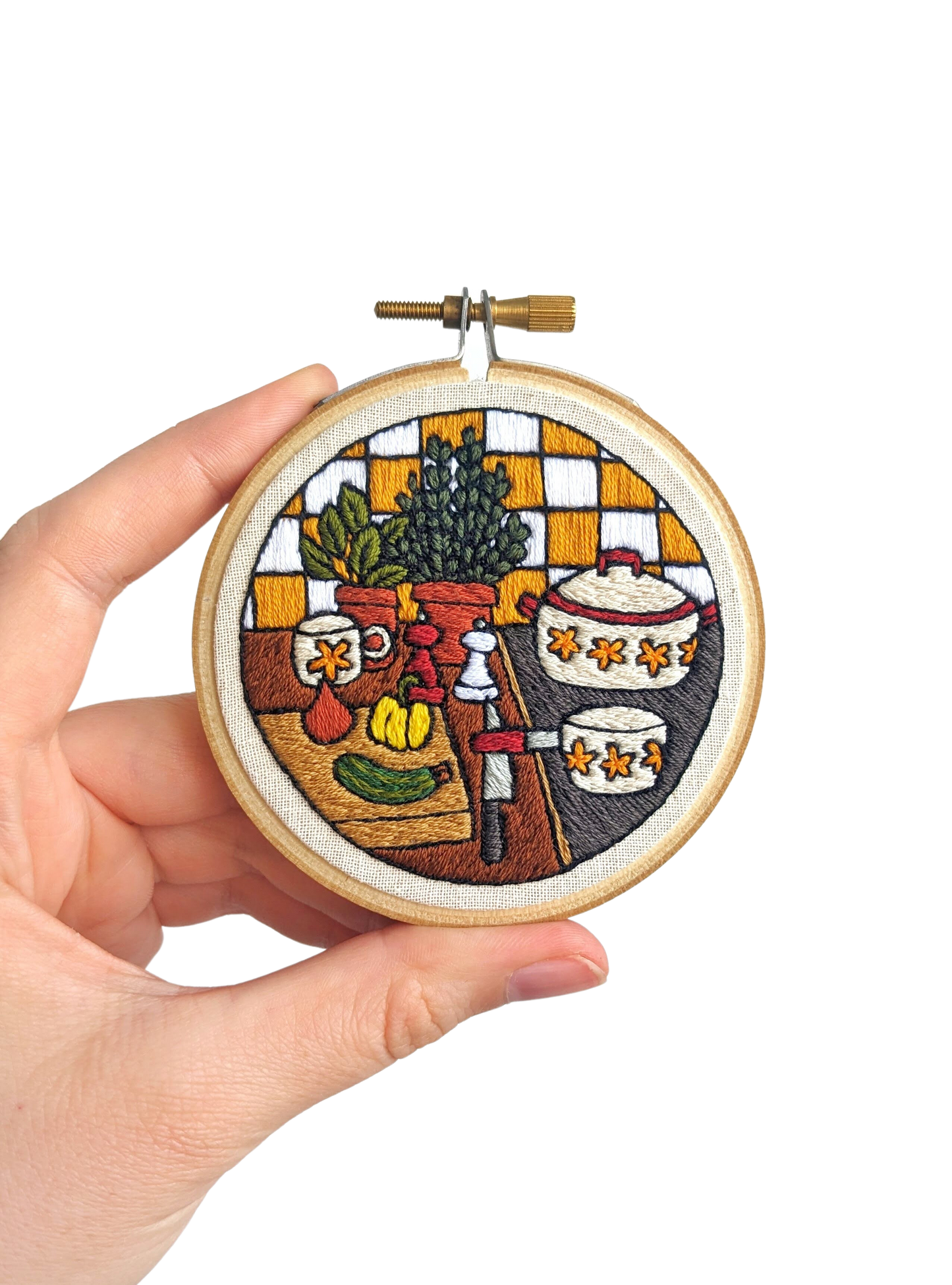 Retro Kitchen Finished Embroidery