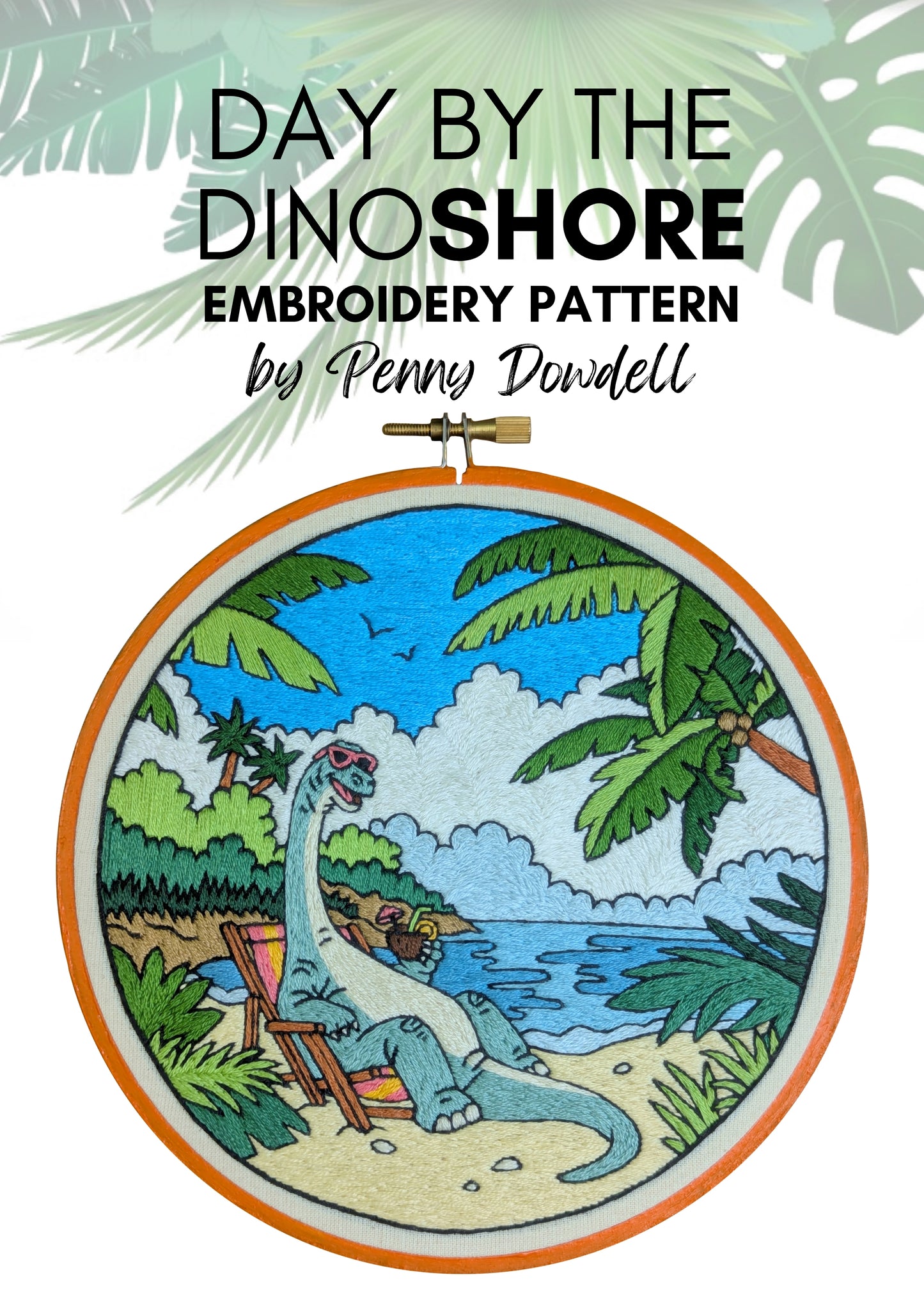 Day by the DinoSHORE Embroidery Pattern PDF DOWNLOAD