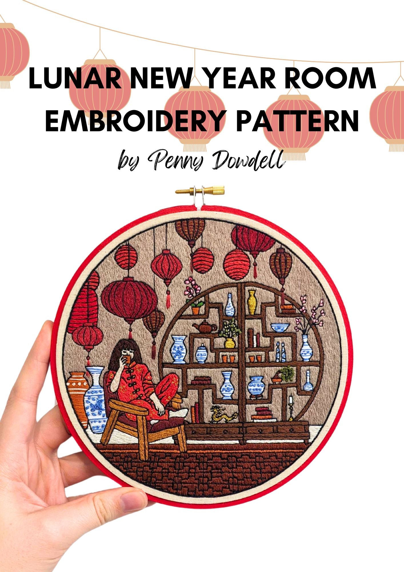 Lunar New Year Room Embroidery PDF PATTERN DOWNLOAD