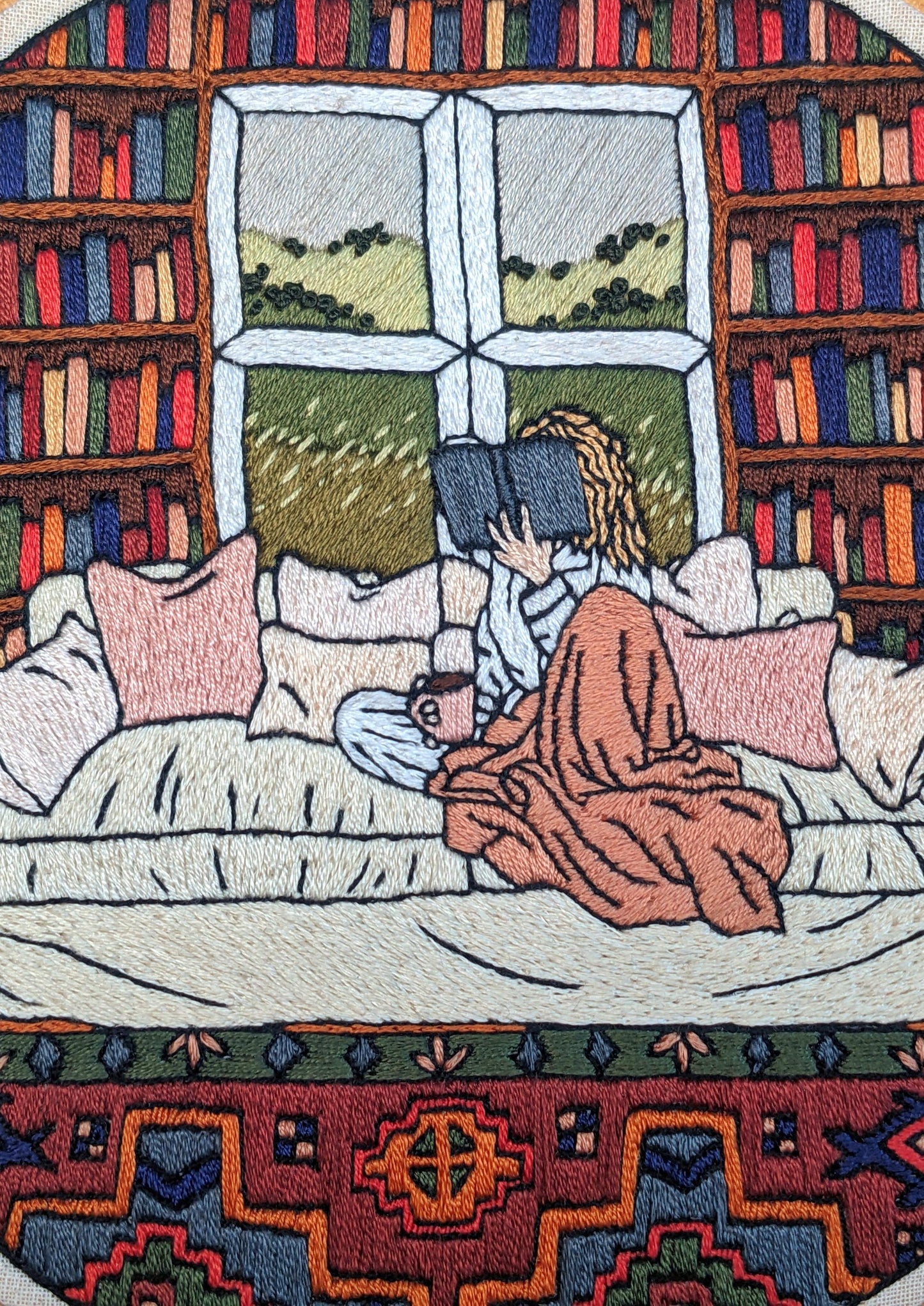 Reading on the Sofa, Library Background