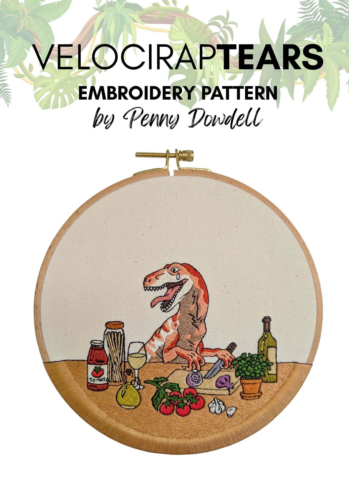 VelocirapTEARS Embroidery Pattern PDF DOWNLOAD