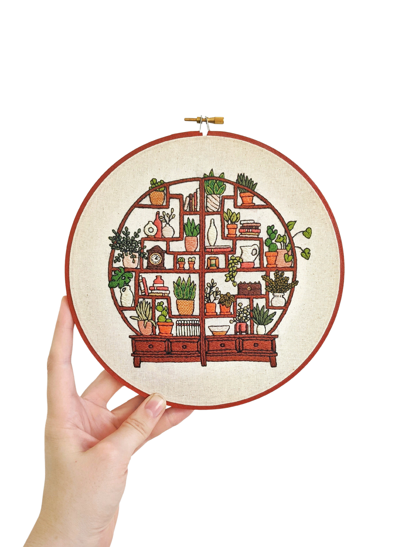 Plant Cabinet Embroidery Kit: Fabric and Instructions ONLY