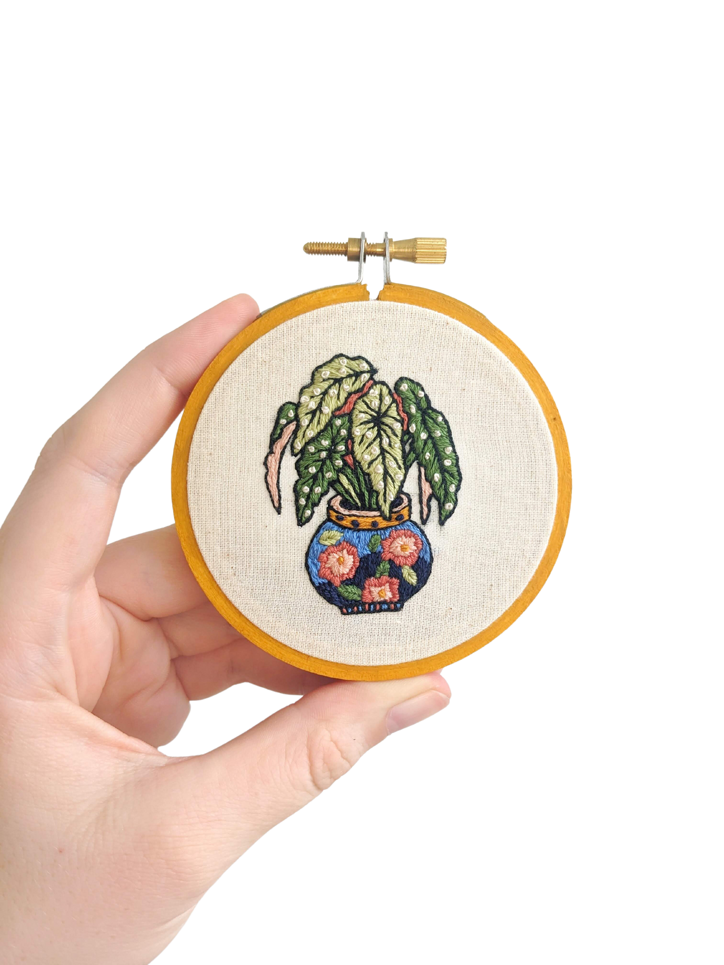 Begonia Finished Embroidery Ornament