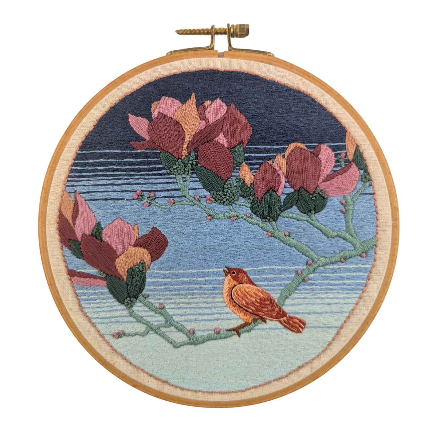 Textured Magnolias and Bird