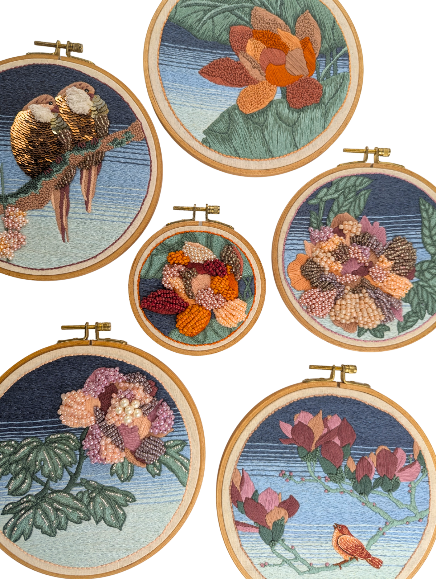Textured Magnolias and Bird