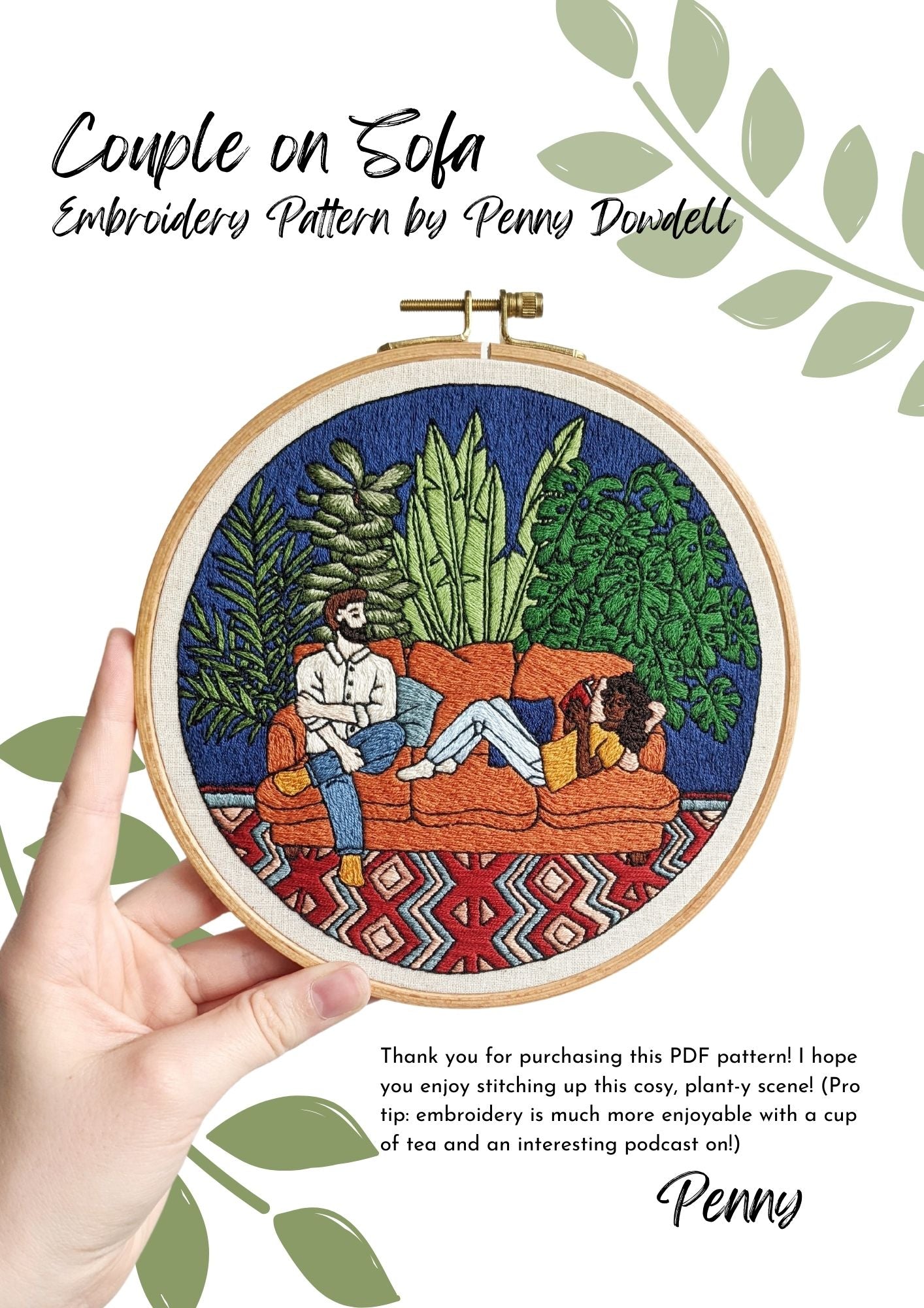 Couple on Sofa PDF PATTERN DOWNLOAD