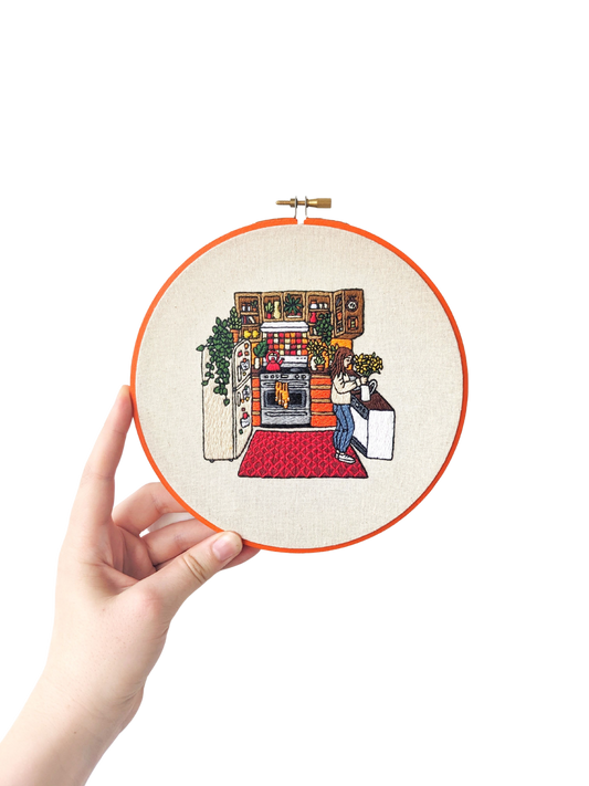 Retro Kitchen Finished Embroidery