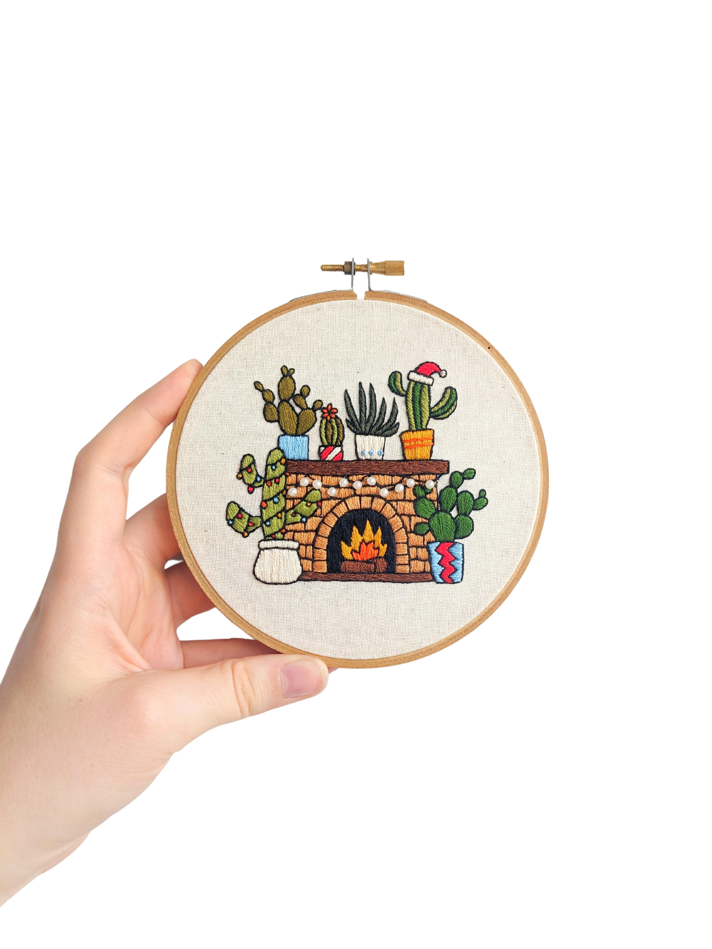 Christmas Cacti Embroidery Kit
