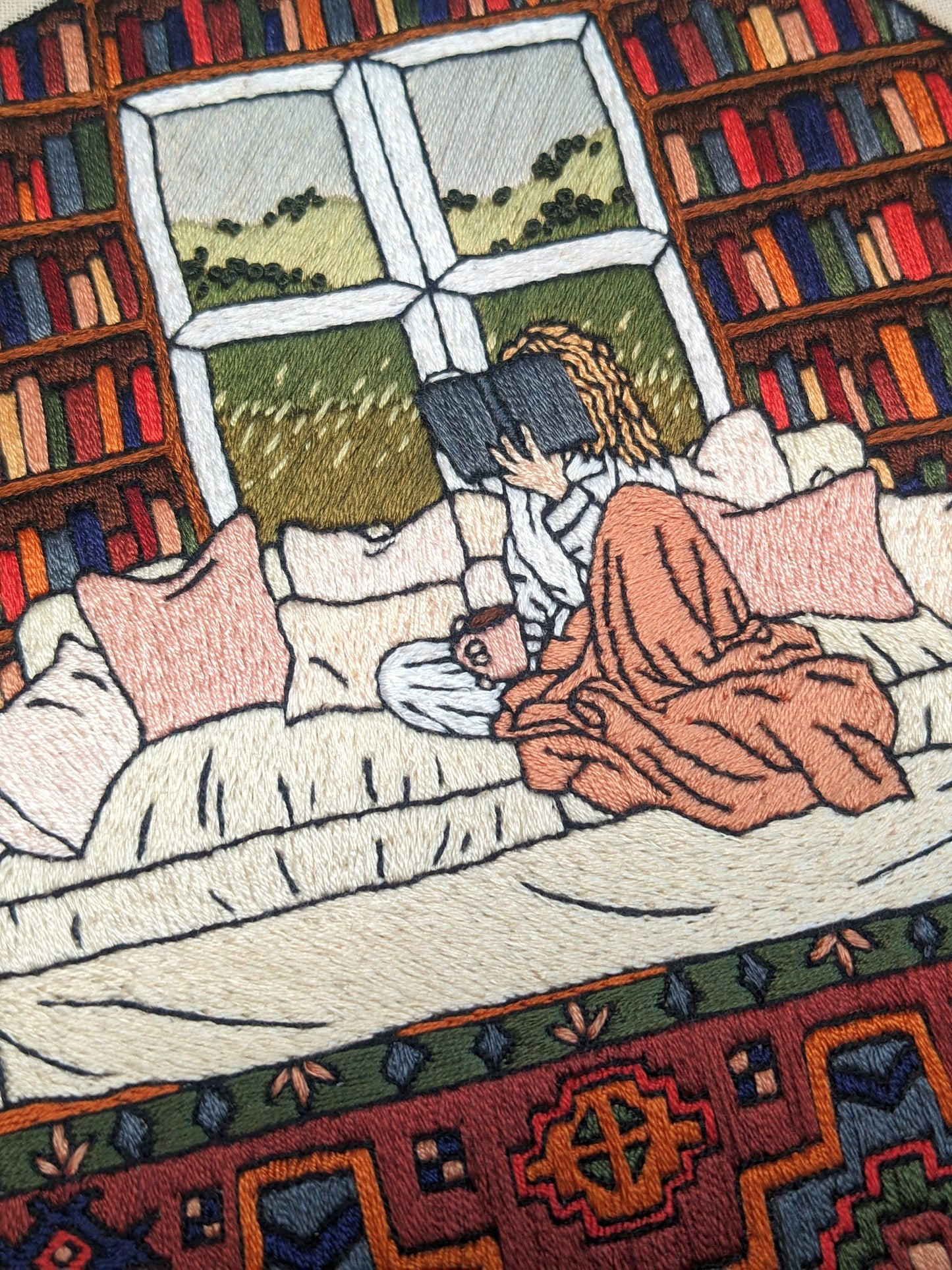 Reading on the Sofa, Library Background