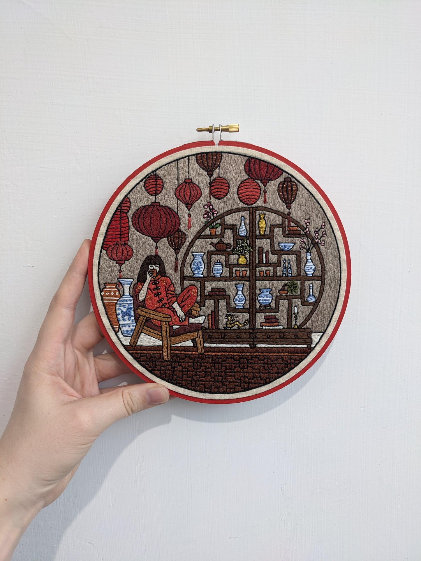 Chinese New Year Girl & Cabinet