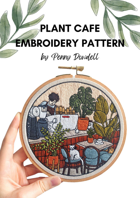 Plant Cafe Embroidery PDF PATTERN DOWNLOAD