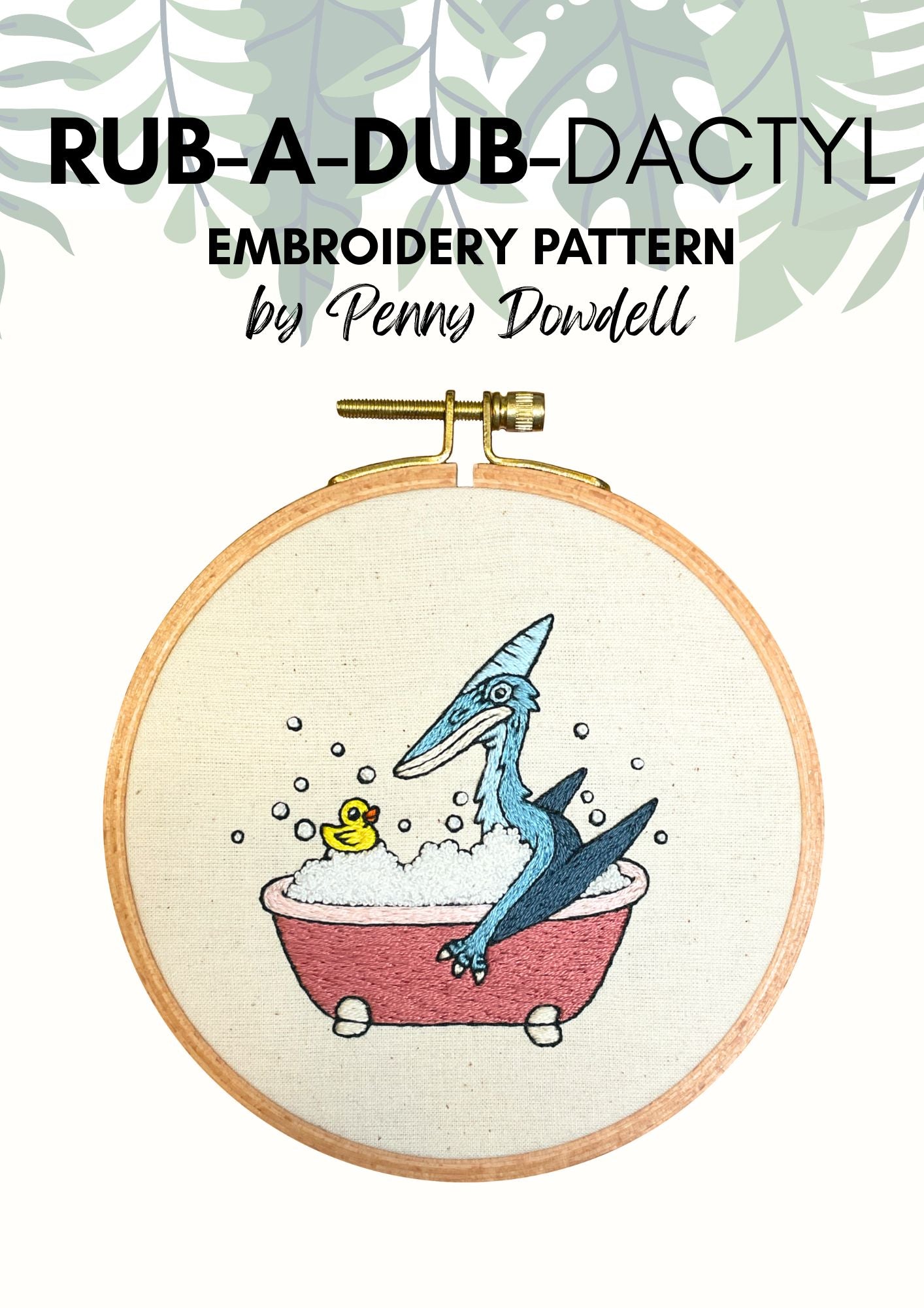 Rub-a-dub-dactyl Embroidery Pattern PDF DOWNLOAD