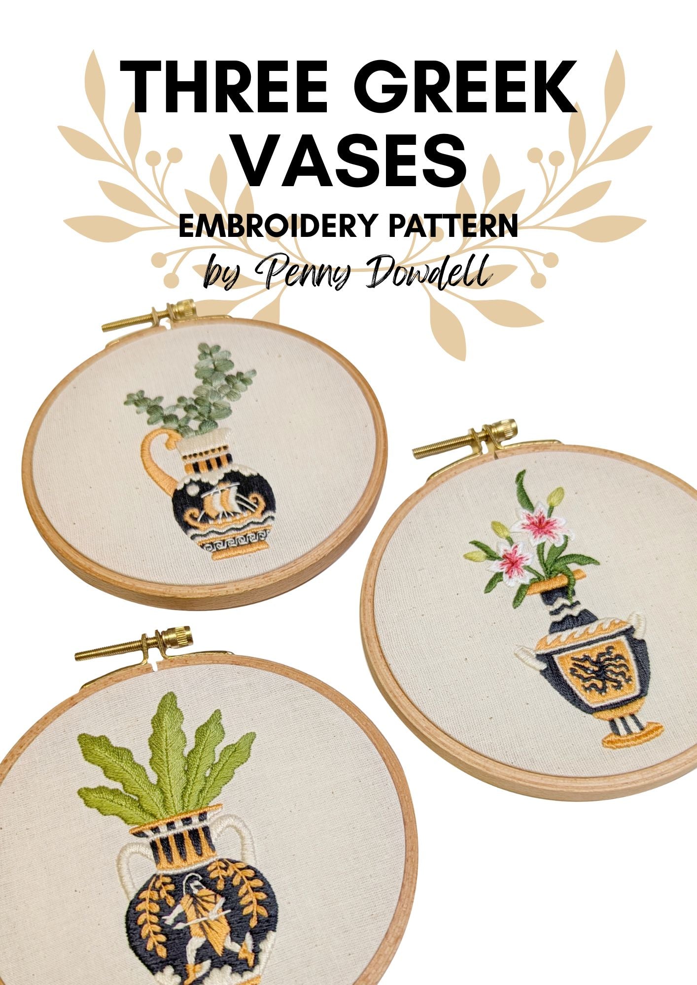 Three Greek Vases, PDF PATTERN DOWNLOAD