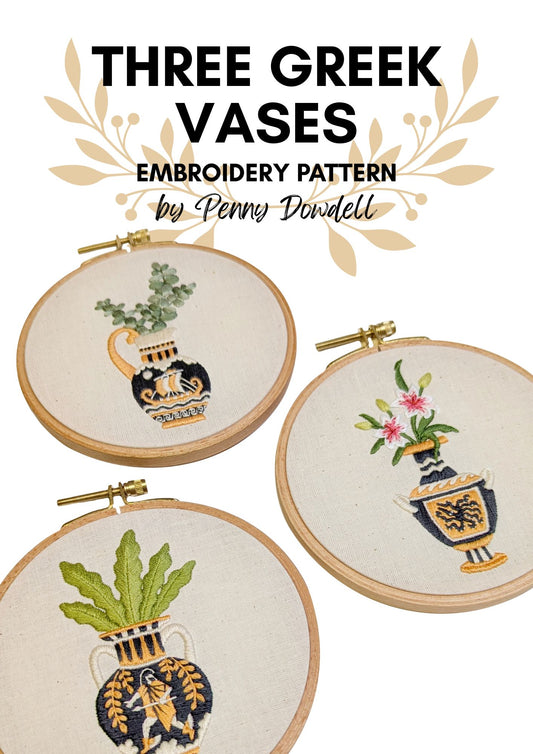 Three Greek Vases, PDF PATTERN DOWNLOAD