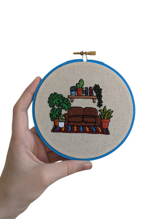Cosy Living Room Finished Embroidery